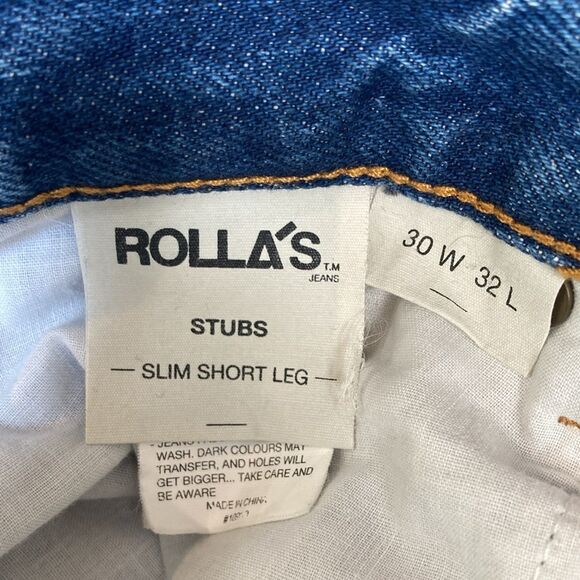 Rolla's Stub Slim Short Leg Distressed Jeans Sz 30X32 - Picture 7 of 14